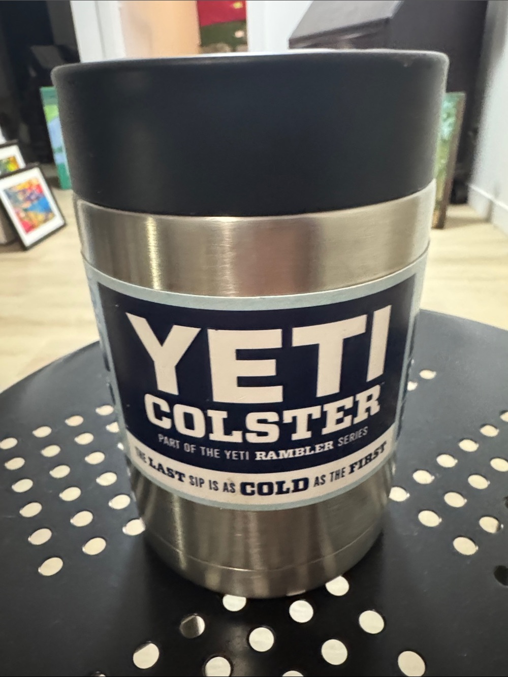 Yeti Colster Stainless Steel Can Cooler - Black & Silver